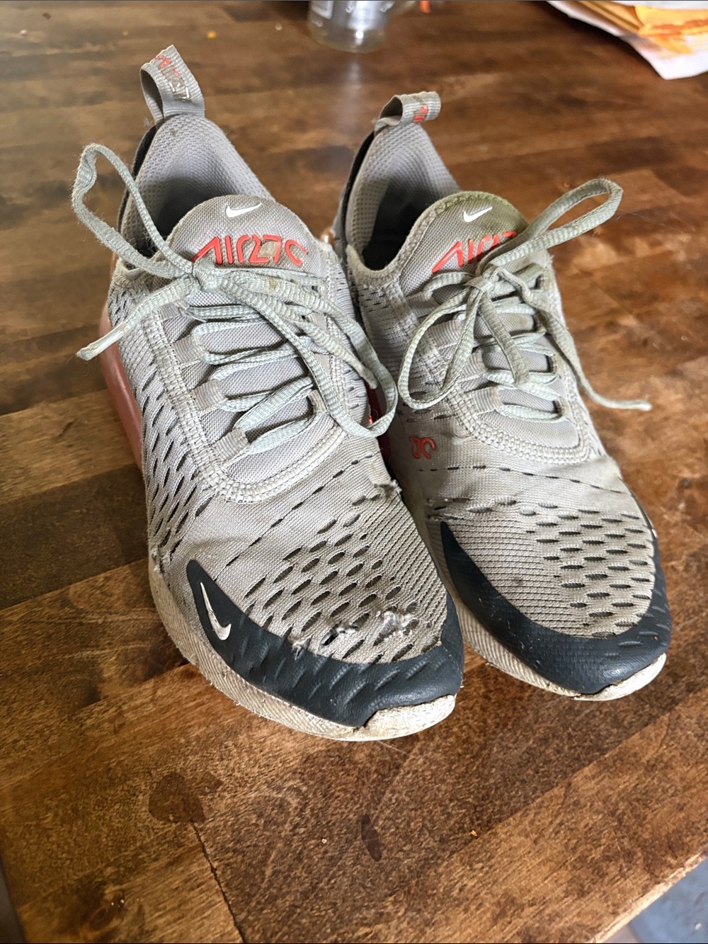 Nike Kids' Air Zoom Style Gray and Coral Sneakers